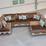 Paletové sedenie Golden Garden GG91/1 - Podsedáky a Vankúše "FIT IN" 120cm x 80cm x 15cm - penový granulát - capuccino